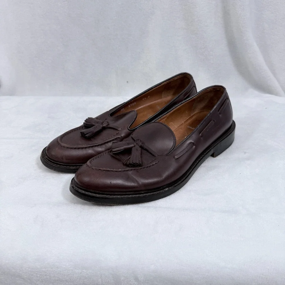 Polo Ralph Lauren Calf Tessel Loafer Dress Shoes Mens 9.5 D Brown Leather